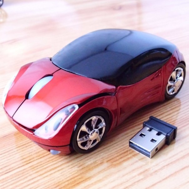 Bezdrátová myš Auto červená