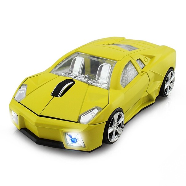 Bezdrátová myš sportovní auto H14 žlutá
