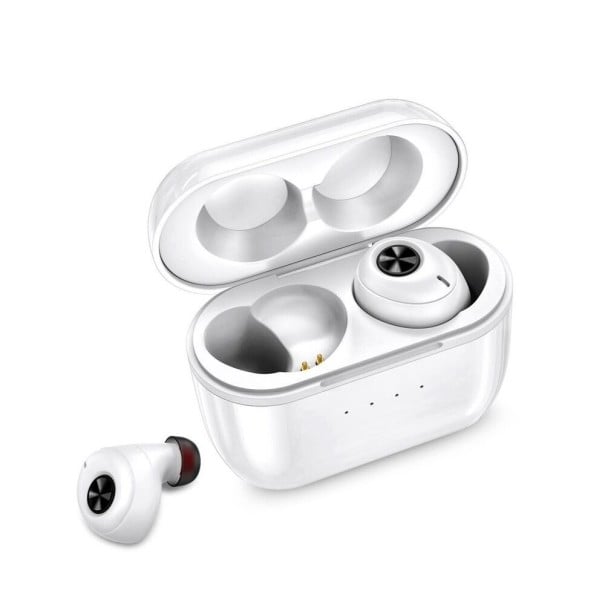Bezdrátová sluchátka do uší s nabíjecím boxem pro poslech hudby Bluetooth 5.0 Špunty do zvukovodu Citlivost 92 dB Impedance 32 Ω Bílá 1