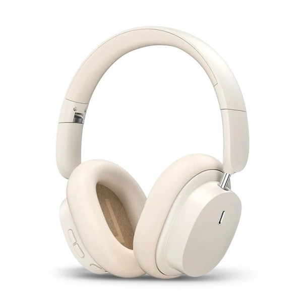 Bezdrátová sluchátka přes hlavu Bluetooth 5.3 40mm měniče Skládací konstrukce Duální připojení Výdrž až 70 h bílá