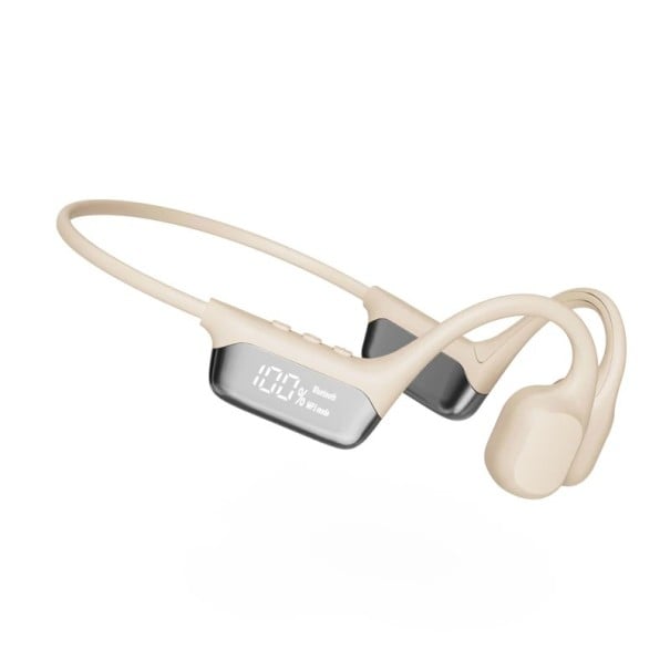 Bezdrátová sluchátka s kostním vedením Bluetooth 5.4 Vodotěsná IPX8 32 GB paměť MP3 přehrávač 360° prostorový zvuk Na plavání i sport bílá