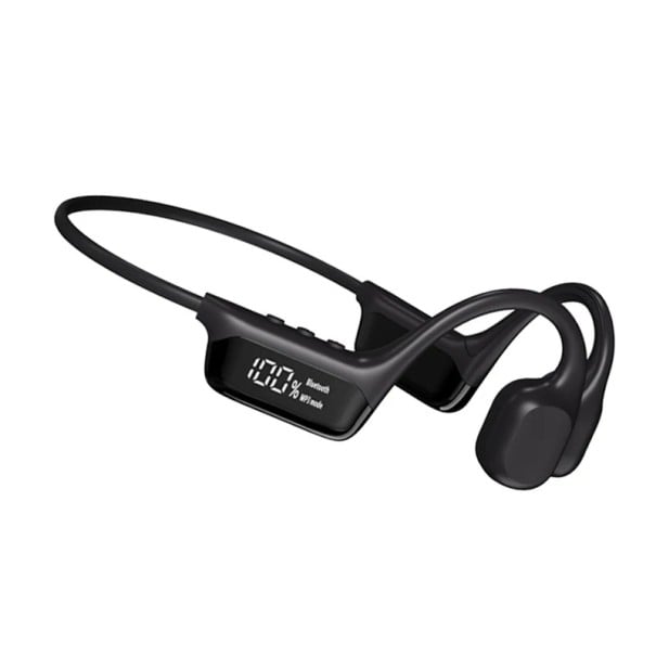Bezdrátová sluchátka s kostním vedením Bluetooth 5.4 Vodotěsná IPX8 32 GB paměť MP3 přehrávač 360° prostorový zvuk Na plavání i sport černá