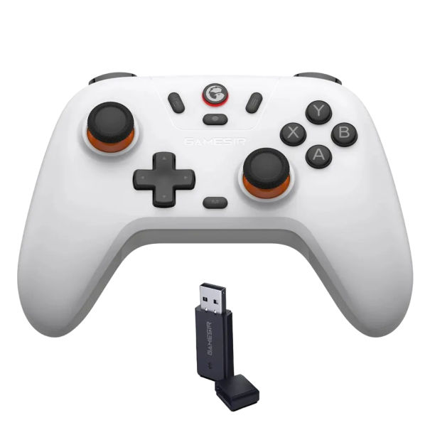 Bezdrátový herní ovladač Hall Effect joystick Gamepad s bluetooth pro Switch, Android, IOS, PC, Steam, 600 mAh, 15,5 x 10,4 x 6,1 cm bílá