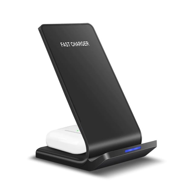 Bezdrátový nabíjecí stojánek pro telefon a sluchátka Výkon 15 W Rychlé nabíjení Quick Charge 3.0 Konektor USB-C Kabel v balení Černý 1