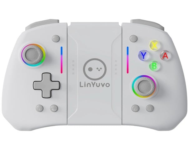 Bezdrátový rozdělený ovladač KS42-1 pro Switch/OLED s RGB světlem, vibracemi, Turbo funkcí a volbou barev včetně bílé a černé šedá