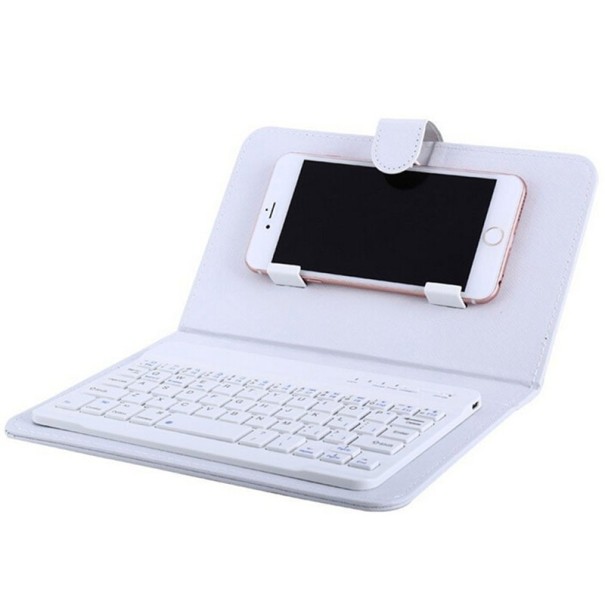 Bezdrôtová bluetooth klávesnica pre smartphone biela