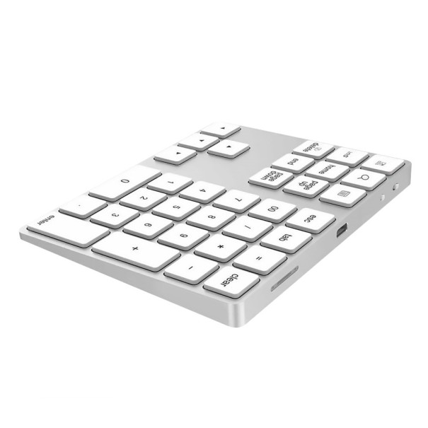 Bezdrôtová bluetooth numerická klávesnica biela