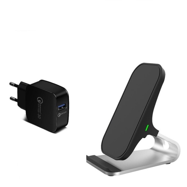 Bezdrôtová nabíjačka so stojanom Qi 15 W K820 čierna 2