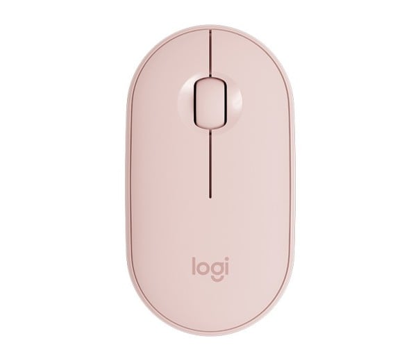 Bezdrôtová plochá myš oválneho tvaru Pripojenie cez USB prijímač 2,4 GHz alebo Bluetooth Rozlíšenie 1000 DPI Tri tlačidlá Napájanie batériou AA ružová