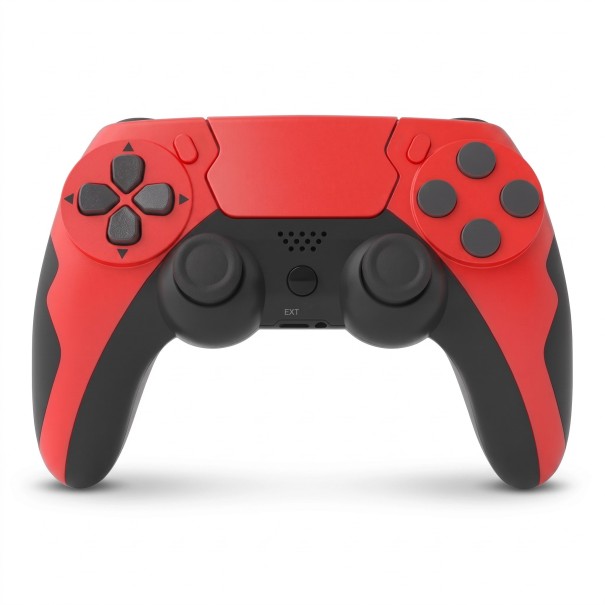 Bezdrôtový herný ovládač pre PS4 PS3 a PC so šesťosým gyroskopom a duálnou vibráciou gamepad s dvoma joystikmi pre Windows 7 až 10 červená