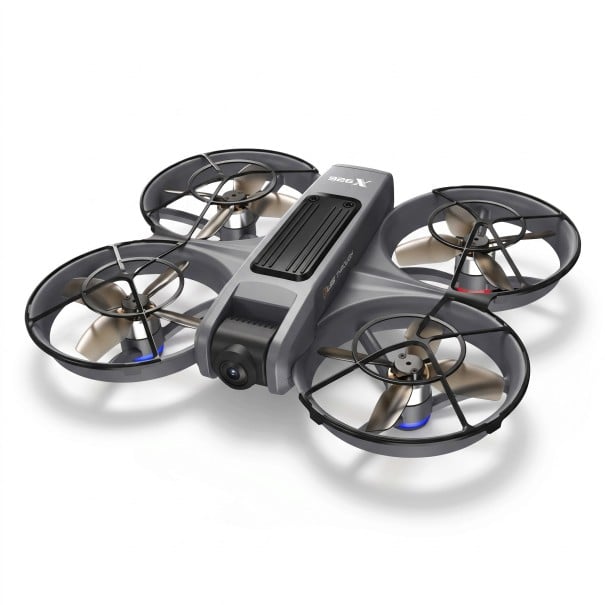 Bezkartάκωτος drone X226 με διπλή κάμερα και τηλεχειριστήριο με οθόνη Οπτική τοποθέτηση 22 x 19 x 5 cm ABS Γκρι Για φωτογράφιση και βιντεοσκόπηση 1