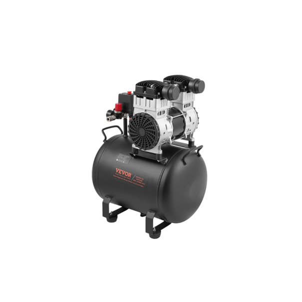 Bezolejový vzduchový kompresor 1,32 kW 2 HP nádrž 40 L tlak 125 PSI ocelový černý 720 x 390 x 710 mm do auta dílny i domácnosti 1