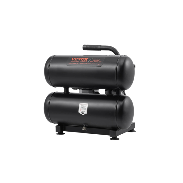 Bezolejový vzduchový kompresor 650 W 1 HP dvojitá nádrž 18 L tlak 120 PSI ocelový černý 490 x 360 x 440 mm do auta a dílny 1