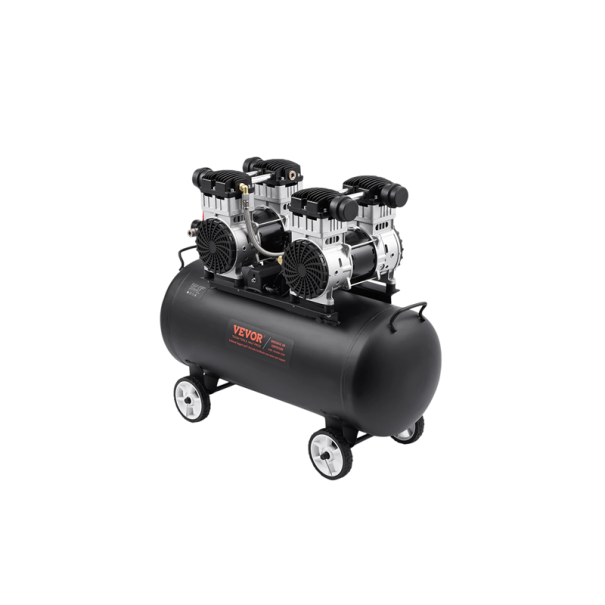 Bezolejový vzduchový kompresor pojízdný 2,65 kW 4 HP nádrž 75 L tlak 125 PSI 14,6 CFM ocelový černý 900 x 430 x 730 mm do auta a dílny 1