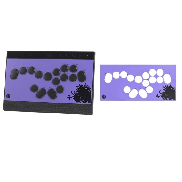 Bezpákový arkádový ovladač 299,8 × 199,8 × 13,5 mm Haute42 C16-S Magnetický Hitbox RGB USB-C Pro PC PS4 PS5 Switch Steam Android Turbomód a více režimů fialová