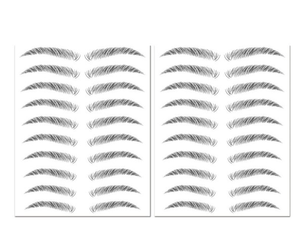Bezpečné voděodolné tetování na obočí 10 párů 21 x 14,8 cm v odstínech černé pro ženy i muže s různými tvary podle preference 3