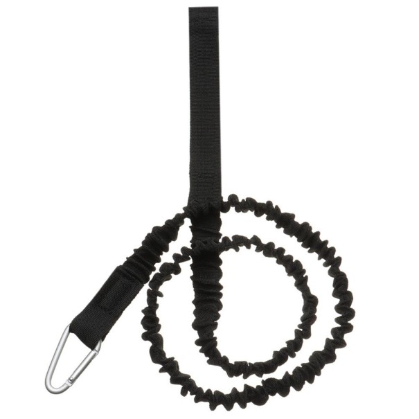 Bezpečnostné lano s karabínou na pádlo čierna