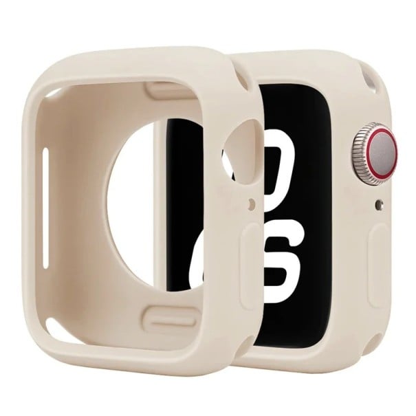 Bezpečnostní rámeček pro Apple Watch 40 mm Series 6 5 4 SE Měkký silikonový nárazník ochranný kryt iWatch odolné pouzdro příslušenství béžová