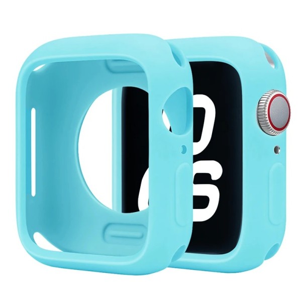 Bezpečnostní rámeček pro Apple Watch 40 mm Series 6 5 4 SE Měkký silikonový nárazník ochranný kryt iWatch odolné pouzdro příslušenství světle modrá