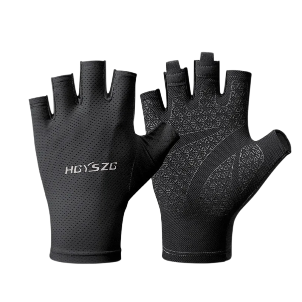 Bezprsté fitness rukavice vel. M pro obvod dlaně 19–20 cm, protiskluzové prodyšné sportovní rukavice na posilování, cvičení a CrossFit černá