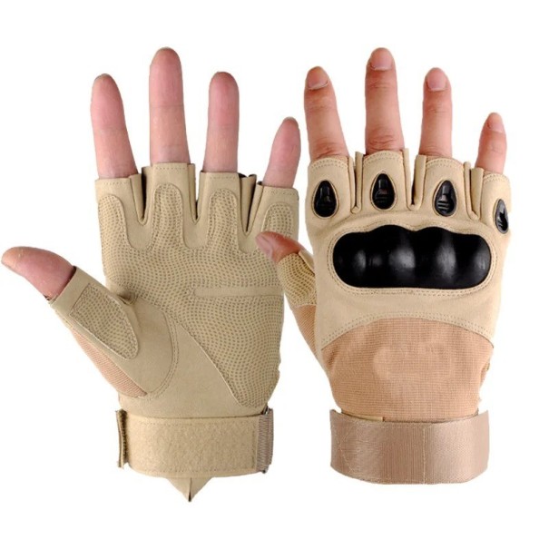 Bezprsté vojenské rukavice Taktické outdoorové rukavice bez prstov Armádne bezprsté rukavice khaki XL