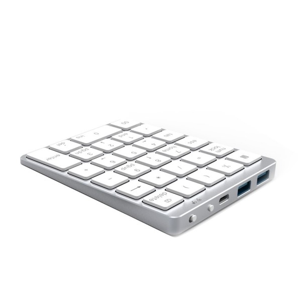 Bezprzewodowa klawiatura numeryczna USB 3.0 HUB biały