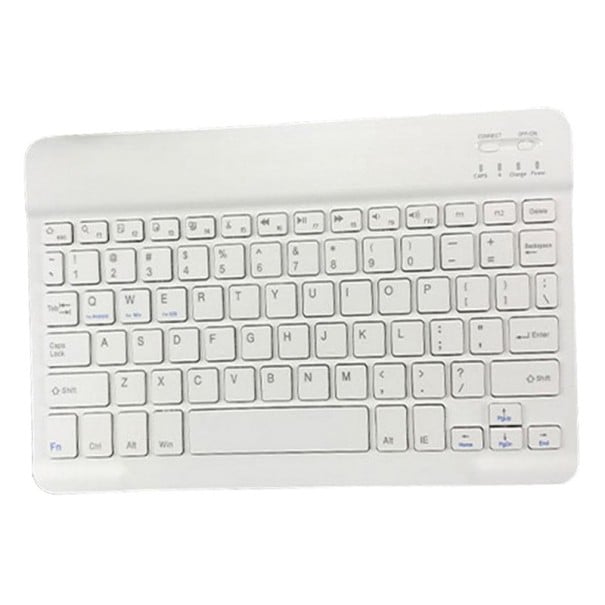 Bezprzewodowa mini klawiatura Bluetooth 3.0 z zasięgiem do 10 m Klawisze membranowe Bateria litowo-jonowa 250 mAh Stalowa obudowa i ABS biały 1