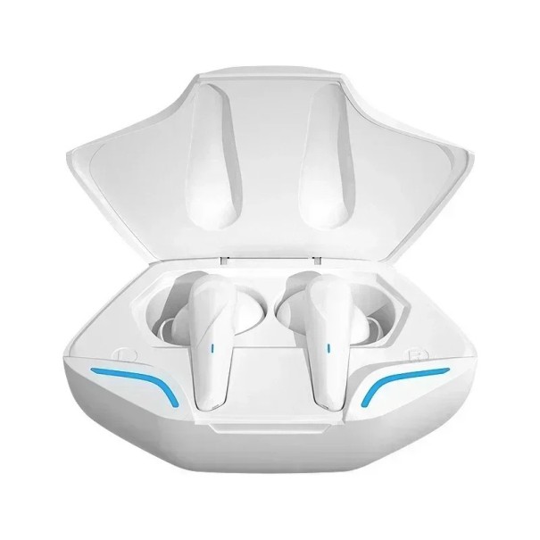 Bezprzewodowe słuchawki Bluetooth 5.0 Ultra niskie opóźnienie Profesjonalny układ do gier Rozmowy HD Długa żywotność baterii Dźwięk stereo 24 godziny biały