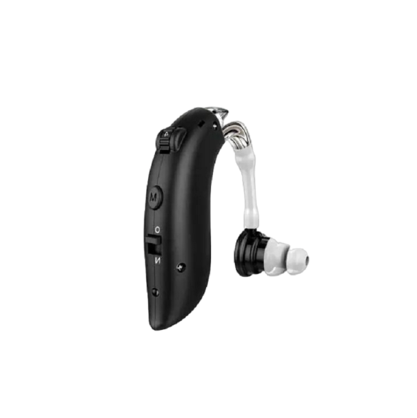 Bezprzewodowy aparat słuchowy Akumulatorowe aparaty słuchowe Aparaty słuchowe kompaktowe dla osób z wadą słuchu czarny