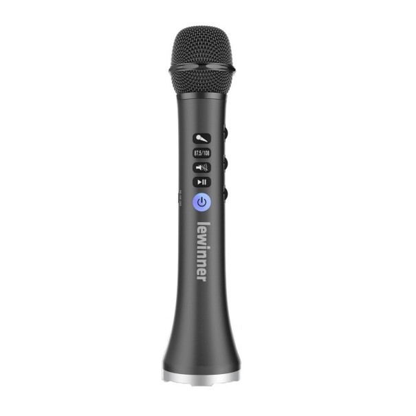 Bezprzewodowy mikrofon karaoke czarny