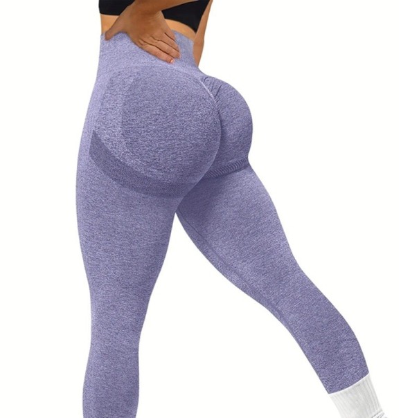 Bezszwowe legginsy push-up dla kobiet z wysokim stanem, kompresyjne, modelujące, do ćwiczeń, sportowe, modelujące, na siłownię fioletowy M