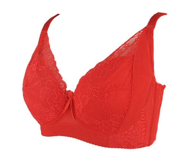 BH für größere Brüste mit Blumen J3065 rot 100E
