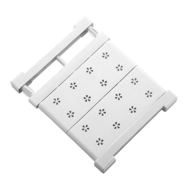 Biała regulowana półka do regału 29–40 x 24 cm Odłączane deski Wielofunkcyjna powierzchnia do przechowywania i wieszak Bez wiercenia Organizator do szafy 1