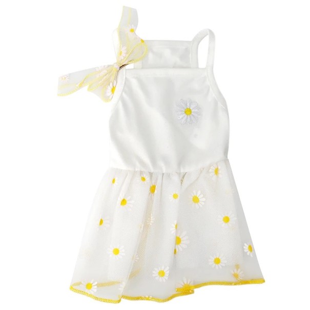 Białe sukienki dla małego psa z kwiatowym wzorem Rozmiar M 38 cm obwód klatki piersiowej 30 cm długość Elegancki letni strój dla psów 2,5–3 kg 1 Białe sukienki dla małego psa z kwiatowym wzorem Rozmiar M 38 cm obwód klatki piersiowej 30 cm długość Elegancki letni strój dla psów 2,5–3 kg 1