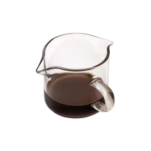 Bicchiere da espresso in vetro doppio con manico 75 ml Tazza barista in vetro borosilicato Design con beccuccio doppio 1