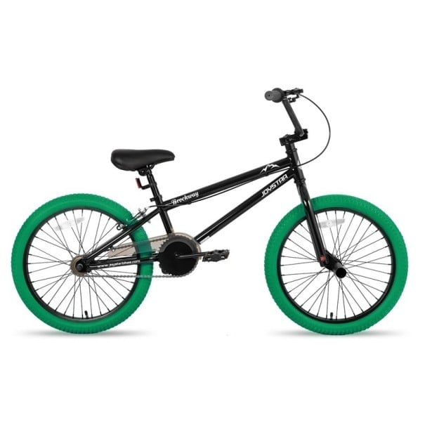 Bicicletă BMX pentru copii cu cadru din oțel și sistem de direcție rotativ, 20 de inci, frâne pe disc, pentru băieți și fete cu vârste între 6 și 14 ani verde