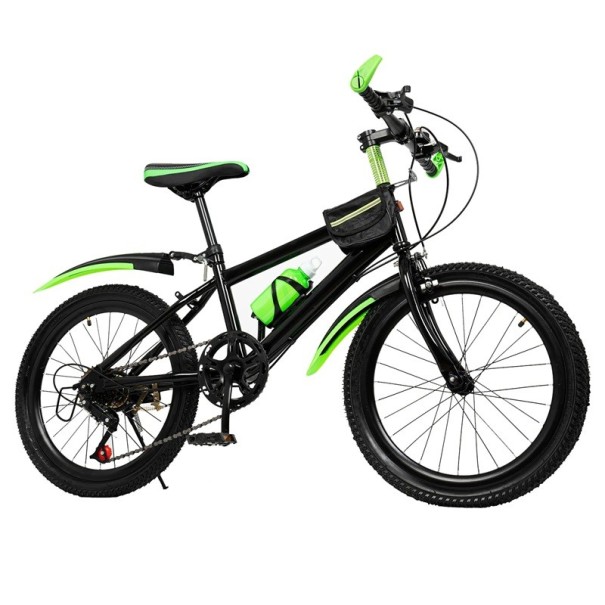 Bicicletta da montagna per bambini 7 velocità 85×135 cm acciaio al carbonio e lega di alluminio sella regolabile 63–76 cm per guida in fuoristrada verde