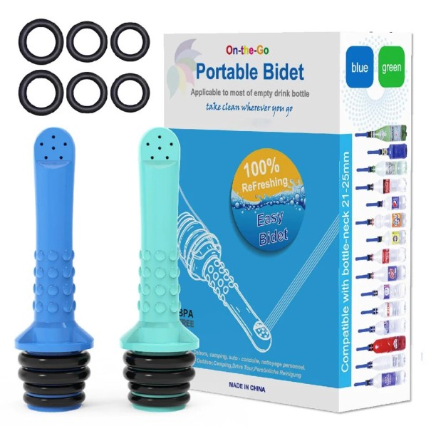 Bidet mini portabil din 2 piese pentru toaletă și călătorii, compatibil cu sticle, spray ecologic pentru igienă personală, ideal pentru seniori 1