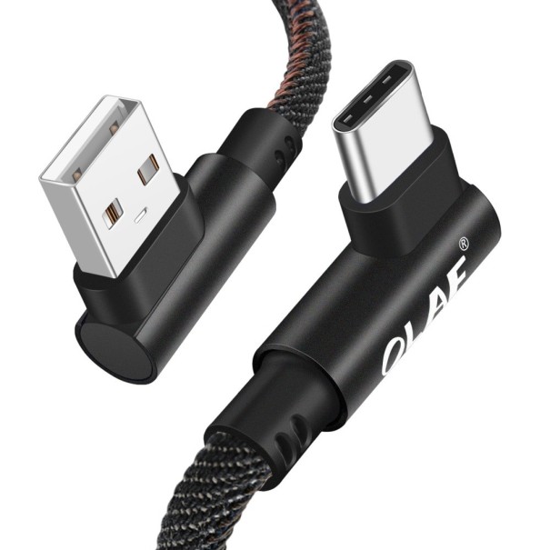 Biegbares Datenkabel USB auf USB-C K295 schwarz 2 m