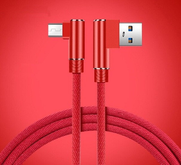 Biegbares Kabel für USB auf Micro-USB rot 3 m