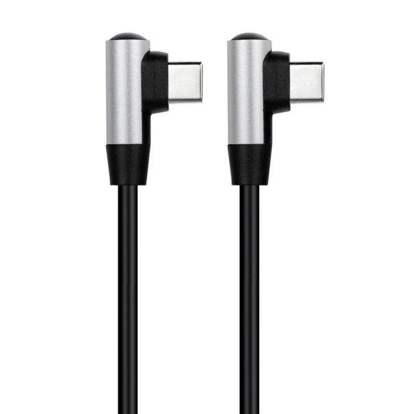 Biegbares USB-C M/M-Verbindungskabel silbern 1 m