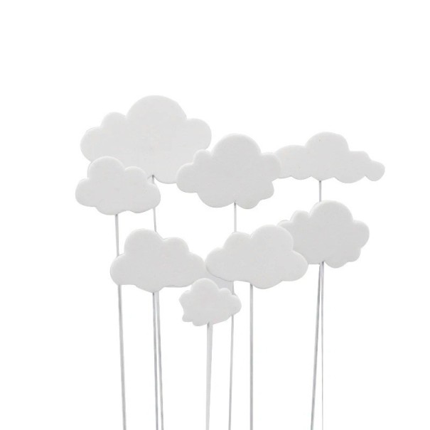 Biela tortová dekorácia s motívom mráčika Nadýchaný dizajn z peny na narodeninovú tortu pre deti i dospelých 5