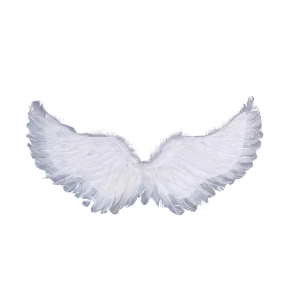 Biele anjelské perové krídla 60x45 cm s elastickými popruhmi cosplay párty svadba narodeniny Halloween Vianoce dekorácia kostým palica 1
