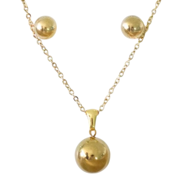 Bijoux simples Collier et Boucles d'oreilles Acier inoxydable Ensemble pour femmes Design minimaliste Fête Port quotidien doré