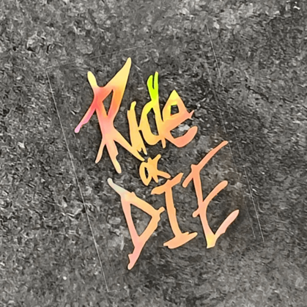 Bike Frame Sticker 5.6 x 8 cm Ride or Die Durable Bicycle Sticker Stylish Design Cycling Accessories Bike Frame Decoration orange