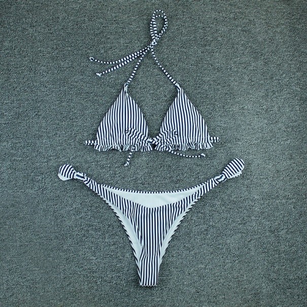 Bikini cu dungi pentru femei P520 negru L