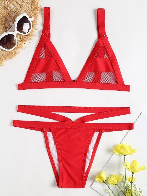 Bikini damskie P1319 czerwony XS
