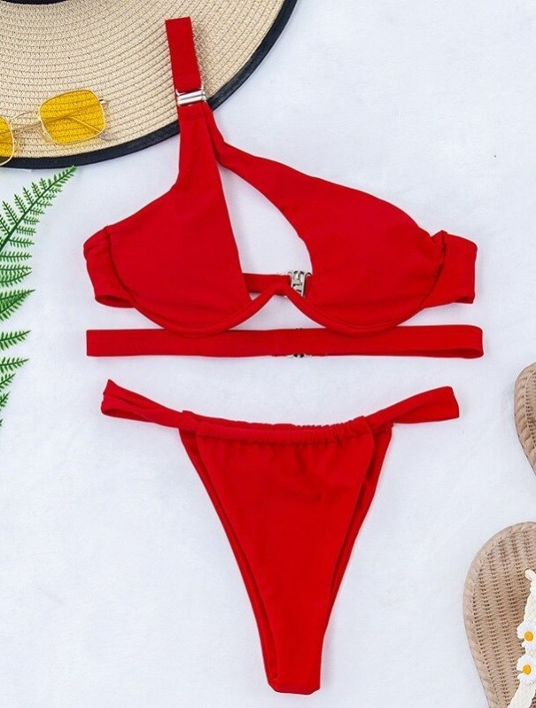 Bikini damskie P528 czerwony S