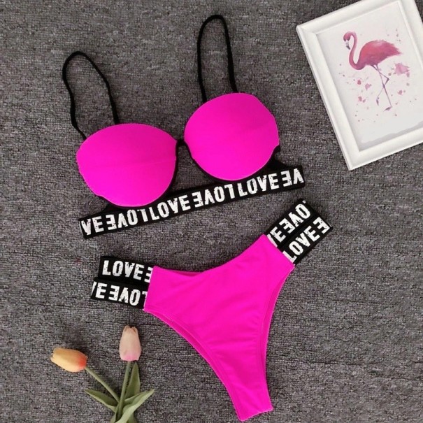 Bikini damskie P687 ciemny róż M