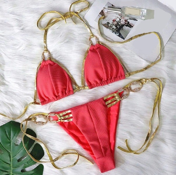 Bikini damskie P712 łosoś S